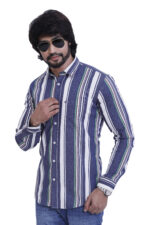 Bearberry Men’s Premium Cotton Multi-Stripe Shirt – Stylish Slim Fit Casual & Party Wear Shirt - 2 - Image 3