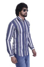 Bearberry Men’s Premium Cotton Multi-Stripe Shirt – Stylish Slim Fit Casual & Party Wear Shirt - 2 - Image 4