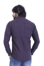 Bearberry Deep Maroon Striped Cotton Shirt – 100% Pure Cotton | Slim Fit Premium Casual & Evening Wear - Image 2