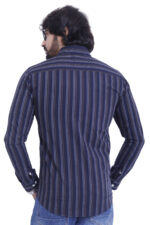 Bearberry Men’s 100% Cotton Yarn-Dyed Striped Shirt – Premium Navy Smart Casual Shirt - Image 2