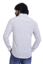 Bearberry White Striped Cotton Shirt – 100% Pure Cotton | Slim Fit Premium Casual & Office Wear Shirt for Men - Image 2