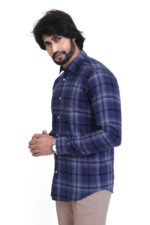 Bearberry Men’s 100% Cotton Yarn-Dyed Checked Shirt – Premium Blue Smart Casual Shirt - Image 3