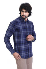 Bearberry Men’s 100% Cotton Yarn-Dyed Checked Shirt – Premium Blue Smart Casual Shirt - Image 4