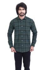 Bearberry Premium Green Check Cotton Shirt – 100% Pure Cotton | Slim Fit Casual & Smart Wear