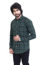 Bearberry Premium Green Check Cotton Shirt – 100% Pure Cotton | Slim Fit Casual & Smart Wear - Image 3