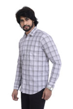Bearberry Premium Grey Check Cotton Shirt – 100% Pure Cotton | Slim Fit Casual & Office Wear - Image 3