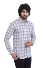 Bearberry Premium Grey Check Cotton Shirt – 100% Pure Cotton | Slim Fit Casual & Office Wear - Image 4