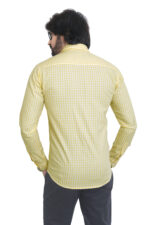 Bearberry Premium Yellow Check Cotton Shirt – 100% Pure Cotton | Slim Fit Casual & Summer Wear - Image 2