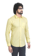Bearberry Premium Yellow Check Cotton Shirt – 100% Pure Cotton | Slim Fit Casual & Summer Wear - Image 4