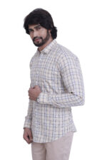 Bearberry Premium Beige Check Cotton Shirt – 100% Pure Cotton | Slim Fit Casual & Smart Wear - Image 3