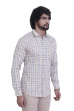 Bearberry Premium Beige Check Cotton Shirt – 100% Pure Cotton | Slim Fit Casual & Smart Wear - Image 4