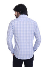Bearberry Premium Light Blue Check Cotton Shirt – 100% Pure Cotton | Slim Fit Casual & Office Wear - Image 2