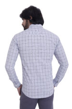 Bearberry Premium Light Grey Check Cotton Shirt – 100% Pure Cotton | Slim Fit Casual & Office Wear - Image 2