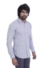 Bearberry Premium Light Grey Check Cotton Shirt – 100% Pure Cotton | Slim Fit Casual & Office Wear - Image 4