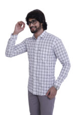 Bearberry Premium White Check Cotton Shirt – 100% Pure Cotton | Slim Fit Casual & Office Wear - Image 3
