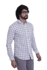Bearberry Premium White Check Cotton Shirt – 100% Pure Cotton | Slim Fit Casual & Office Wear - Image 4