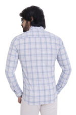 Bearberry Sky Blue Check Cotton Shirt – 100% Pure Cotton | Slim Fit Elegant Office & Smart Casual Wear - Image 2