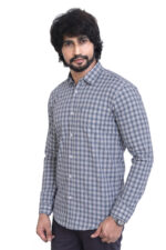 Bearberry Blue Micro Check Cotton Shirt – 100% Pure Cotton | Slim Fit Smart Casual & Office Wear - Image 3