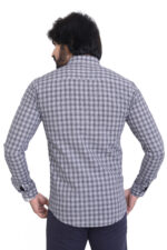 Bearberry Grey Micro Check Cotton Shirt – 100% Pure Cotton | Slim Fit Formal & Smart Casual Wear - Image 2