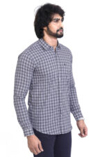 Bearberry Grey Micro Check Cotton Shirt – 100% Pure Cotton | Slim Fit Formal & Smart Casual Wear - Image 4