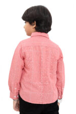 Bearberry Kids Cotton Linen Check Shirt – Premium Soft Breathable Casual Wear (Coral Pink) - Image 2
