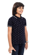 Bearberry Kids Premium Jersey Polo T-Shirt – All Over Print (Navy Classic) - Image 4