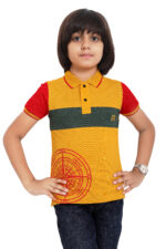 Bearberry Kids Polo Pique Cotton T-Shirt – Premium Colorblock Style Multicolour