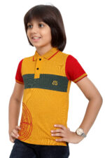 Bearberry Kids Polo Pique Cotton T-Shirt – Premium Colorblock Style Multicolour - Image 3