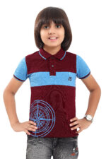 Bearberry Kids Polo Pique Cotton T-Shirt – Premium Colorblock Style Multicolour-2