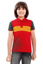 Bearberry Kids Polo Pique Cotton T-Shirt – Premium Colorblock Style Multicolour-4