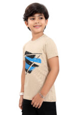 Bearberry Kids Abstract Graphic Cotton T-Shirt – Beige - Image 3