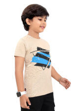 Bearberry Kids Abstract Graphic Cotton T-Shirt – Beige - Image 4