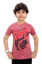 Bearberry Kids Speed Wheel Graphic Cotton T-Shirt – Rose Pink