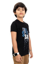 Bearberry Kids Pixel Graphic Cotton T-Shirt – Black - Image 4