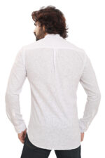 Men’s 100% Cotton Solid White Short Kurta – Full Sleeve - Image 2