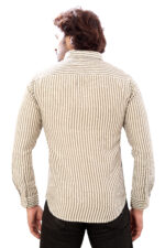 Bearberry Men’s Cotton Linen Striped Shirt – Premium Breathable Casual & Smart Fit Shirt (White & Gray) - Image 2