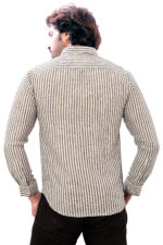 Bearberry Men’s Cotton Linen Striped Shirt – Premium Breathable Casual & Smart Fit Shirt (White & Blue) - Image 2
