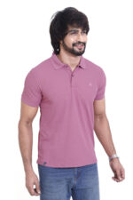 Bearberry Men’s Performance Pique Polo T-Shirt – Quick Dry | UV Protection | Anti-Microbial - Muted Rose - Image 3
