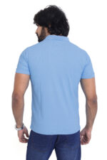 Bearberry Men’s Performance Pique Polo T-Shirt – Quick Dry | UV Protection | Anti-Microbial - Sky Blue - Image 2