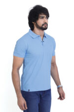 Bearberry Men’s Performance Pique Polo T-Shirt – Quick Dry | UV Protection | Anti-Microbial - Sky Blue - Image 4