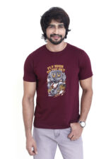 Bearberry Men’s 100% Cotton Jersey T-Shirt – Premium Soft Breathable Casual Wear (Regular Fit) - Maroon