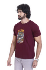 Bearberry Men’s 100% Cotton Jersey T-Shirt – Premium Soft Breathable Casual Wear (Regular Fit) - Maroon - Image 3