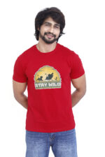 Bearberry Men’s 100% Cotton Jersey T-Shirt – Premium Soft Breathable Casual Wear (Regular Fit) - Carmine Red