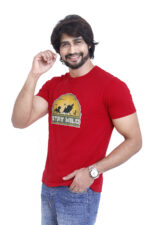 Bearberry Men’s 100% Cotton Jersey T-Shirt – Premium Soft Breathable Casual Wear (Regular Fit) - Carmine Red - Image 3