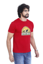 Bearberry Men’s 100% Cotton Jersey T-Shirt – Premium Soft Breathable Casual Wear (Regular Fit) - Carmine Red - Image 4