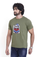 Bearberry Men’s 100% Cotton Jersey T-Shirt – Premium Soft Breathable Casual Wear (Regular Fit) - Olive - Image 3