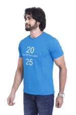 Bearberry Men’s 100% Cotton Jersey T-Shirt – Premium Soft Breathable Casual Wear (Regular Fit) - Deep Sky Blue - Image 3