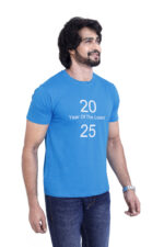 Bearberry Men’s 100% Cotton Jersey T-Shirt – Premium Soft Breathable Casual Wear (Regular Fit) - Deep Sky Blue - Image 4
