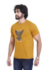 Bearberry Men’s 100% Cotton Jersey T-Shirt – Premium Soft Breathable Casual Wear (Regular Fit) - Yellow Orange - Image 3