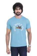 Bearberry Men’s 100% Cotton Jersey T-Shirt – Premium Soft Breathable Casual Wear (Regular Fit) - Azure